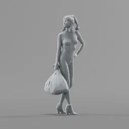 Lowpoly Christmas Girl