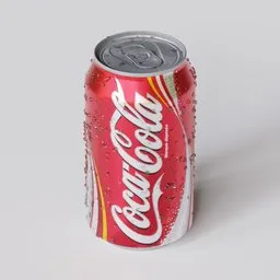 "A realistic 3D model of a Coca Cola can with water droplets, created using Blender 3D. Perfect for restaurant and bar scenes in game development or interior design. Rendered using redshift renderer for optimal detail."