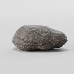 Detailed low-poly rock 3D model, Blender compatible with PBR textures for realistic landscape rendering.