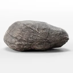 Detailed low-poly rock 3D model, Blender compatible with PBR textures for realistic landscape rendering.