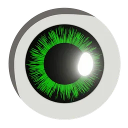 Vivid green Procedural Anime Eye texture for 3D models, suitable for Blender PBR material workflow.