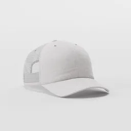 White Linen Mesh Cap