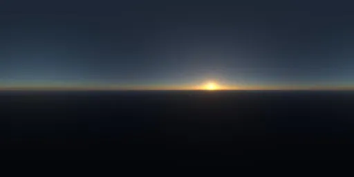 Vivid HDR sunset with clear horizon for lighting 3D scenes.