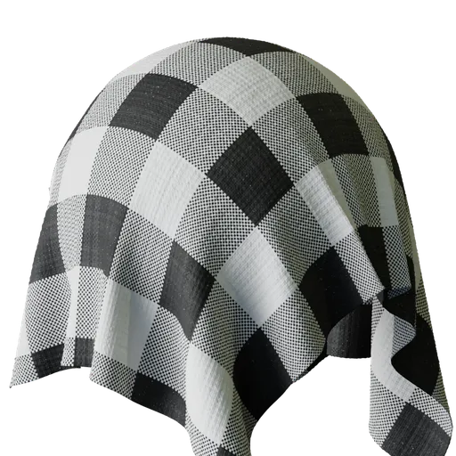 Black Gingham Fabric
