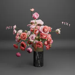 Pink Rose Flower Vase