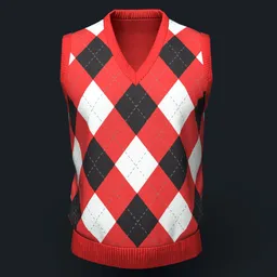 Red Argyle Knit Vest