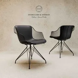 Wire dining chair black