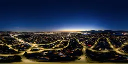 City Night Twilight Aerial