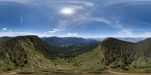 Aerial Mountain Landscape Sunny