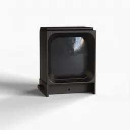 Vintage-style 3D rendered television model for Blender users, showcasing clean lines and a bold 1970s aesthetic.