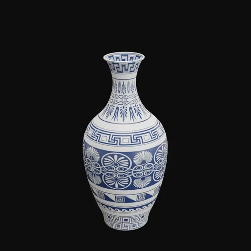 Blue and White Ornamental Vase