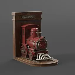 Vintage Locomotive Bookend