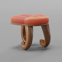 Red seashell pouf