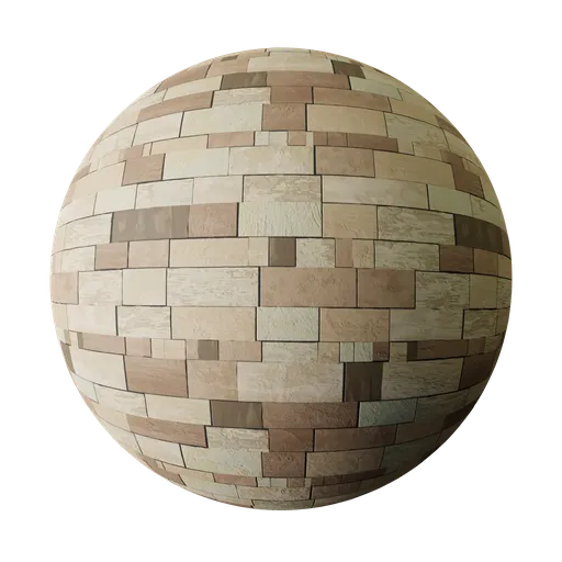 High-quality PBR decorative stone wall texture for 3D modeling in Blender, perfect for architectural visualization.