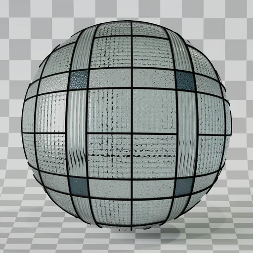 Grid Glass Panel Blue