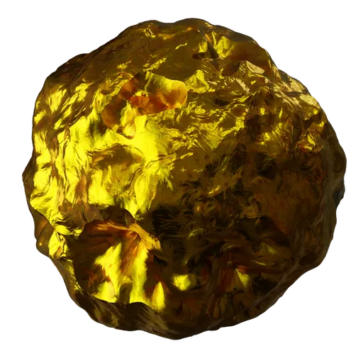 PBR texture of a shiny, detailed gold material suitable for Blender 3D and other 3D applications.