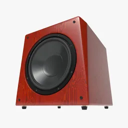 Hi-Fi Subwoofer red wood