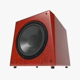 Hi-Fi Subwoofer red wood