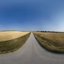 Dirt Road by Farm Fields