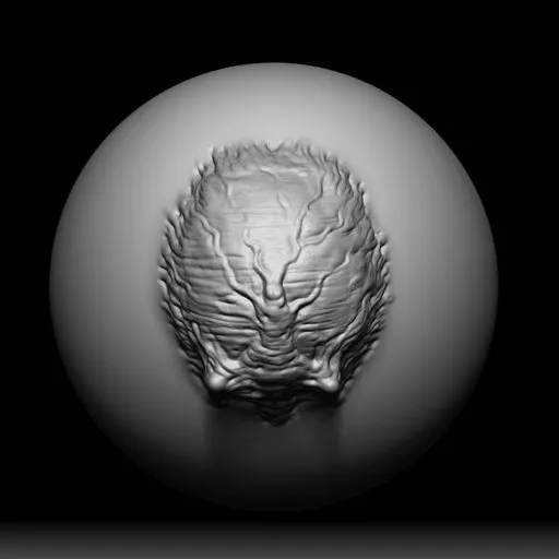 3D model sculpting brush effect for Blender, NS Mutant Growth arteries, eerie vein-like textures for monsters.