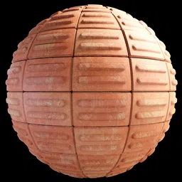 Highly detailed PBR material featuring engraved brick patterns for realistic texturing in Blender 3D projects.