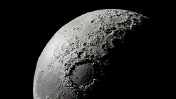 Detailed 3D moon surface model with realistic textures for Blender, perfect for astronomy-related rendering.