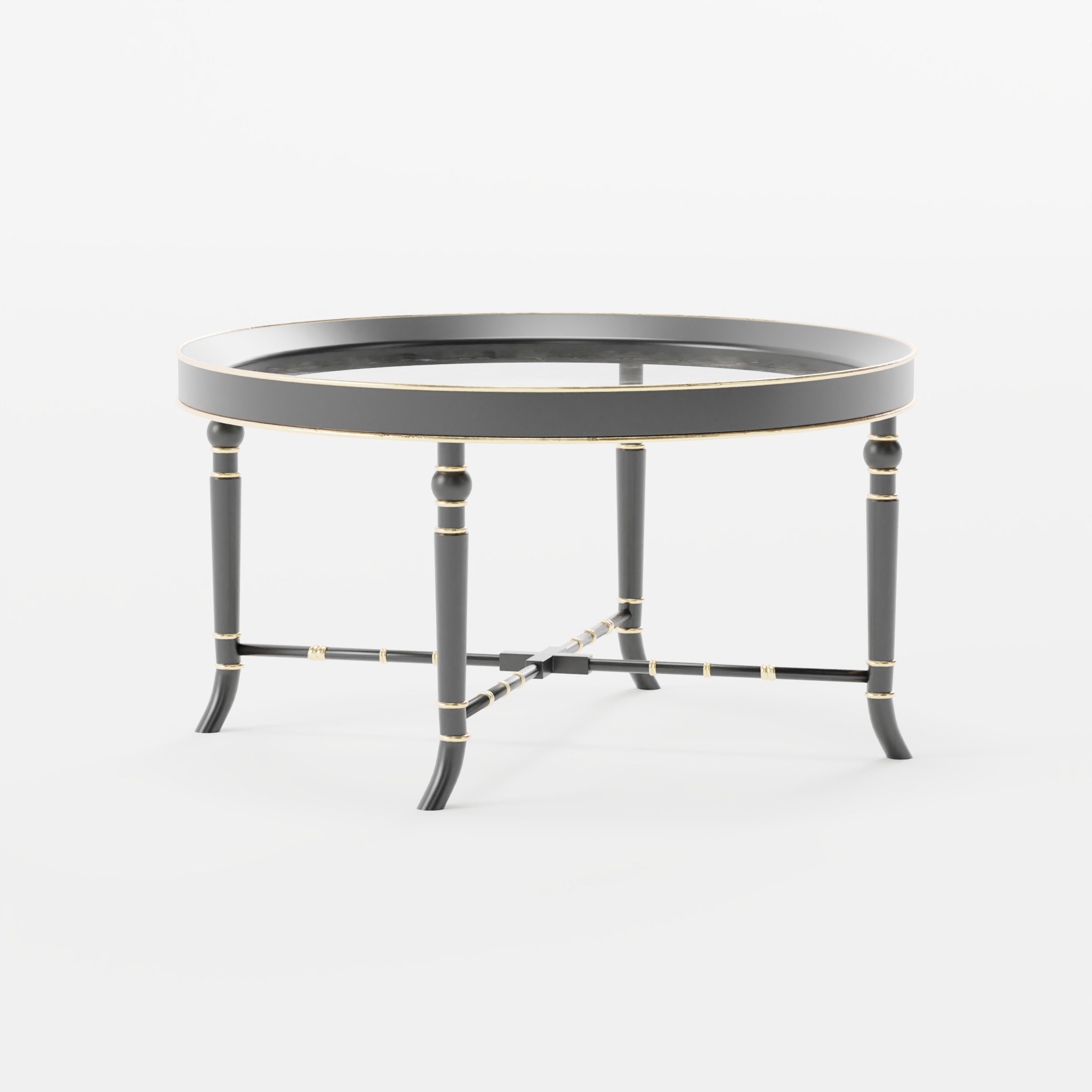 Regency Style Black & Gold Coffee Table Table models BlenderKit