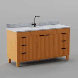 Marble Top Single Sink Vanity