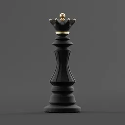 Detailed 3D model of a stylized queen chess piece, suitable for Blender rendering and décor visualization.