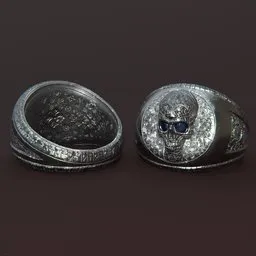 Silver Skull Signet Ring