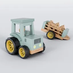 Wooden tractor for a child - wooden toy