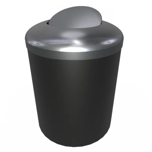 Detailed Blender 3D model of a modern Monaco swing-top trash can, precise and true-to-life for cityscape designs.