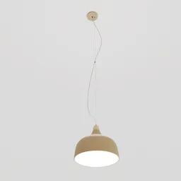 "Arezzo Pendant Light: Minimalist 1920s style ceiling light in beige. Perfect for rooms with high ceilings. 3D model for Blender 3D."