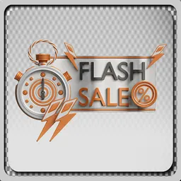 Flash Sale Icon Stopwatch Lightning