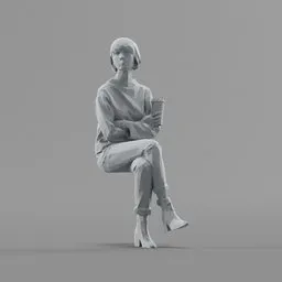 Lowpoly Female Sitting