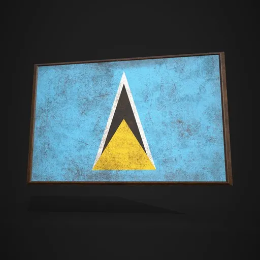 Saint Lucia Flag Picture Frame