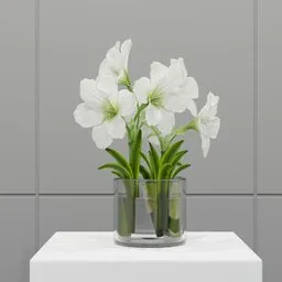 White Amaryllis Vase