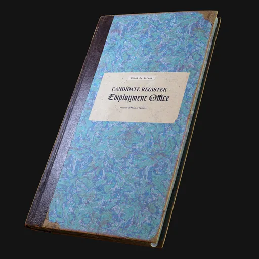 Vintage Marbled Office Book Blue