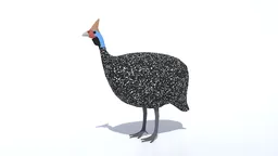 Low Poly Helmeted Guineafowl