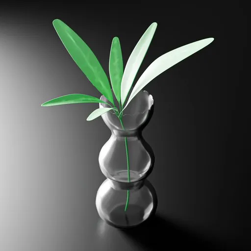Potted Plant in Glass Vase
