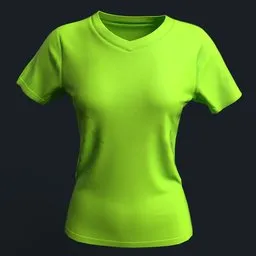 Neon Green Women's V-neck Shirt