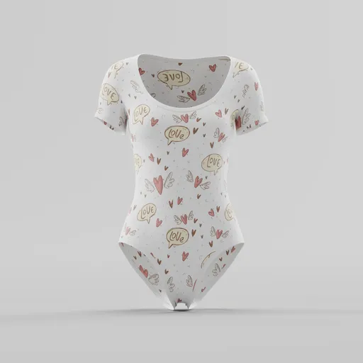 "Love Thought Bubble" Sleeve Bodysuit