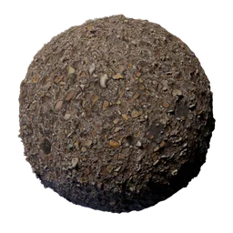 Highly detailed PBR gravel texture for 3D Blender projects, featuring realistic stones and sand.