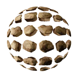 Quality PBR Rock Atlas texture for 3D ground material, ideal for environmental design with efficient geometry in Blender.