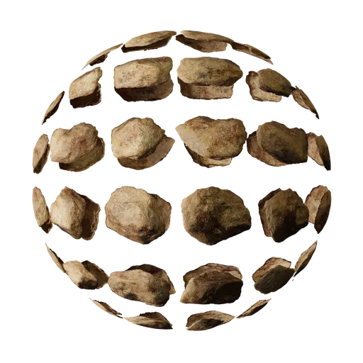 Quality PBR Rock Atlas texture for 3D ground material, ideal for environmental design with efficient geometry in Blender.