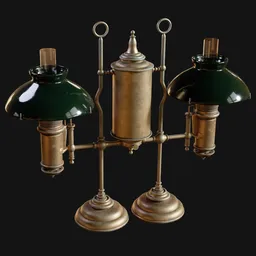 Victorian Double Student Lamp