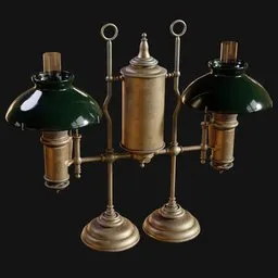 Victorian Double Student Lamp