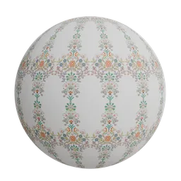 Botanical motif wallpaper