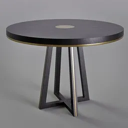 Black wood and brass round table