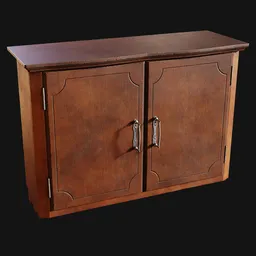 Vintage Wood Wall-Mounted Cabinet